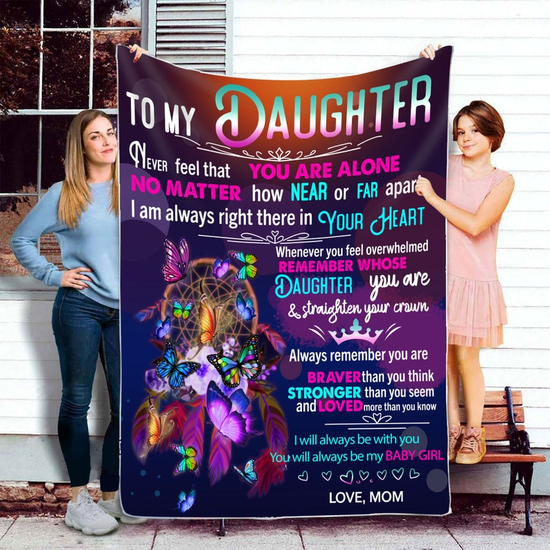 To My Daughter Blanket, Personalized Throw Blanket, Custom Gift Christmas Blanket From Dad & Mom