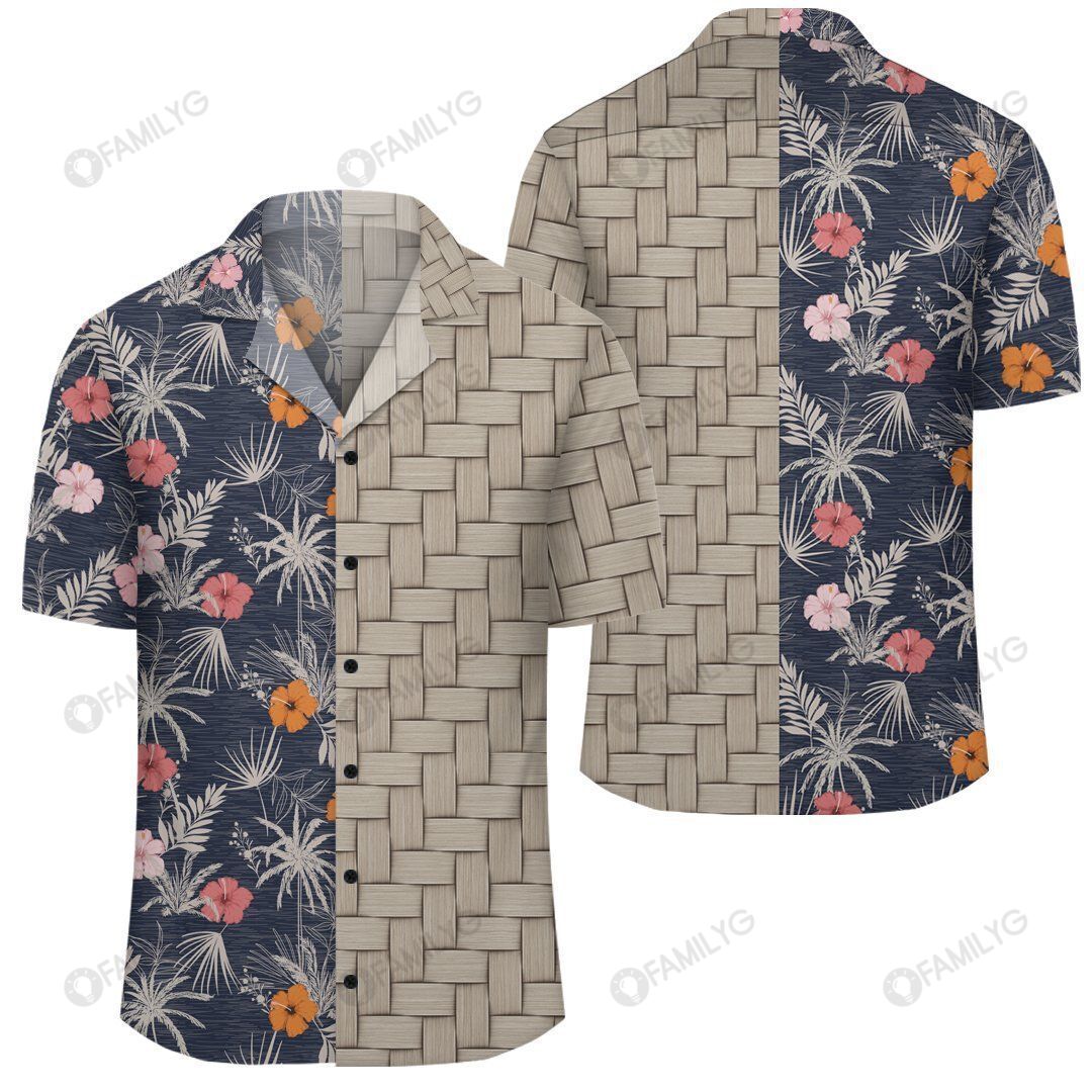 Tropical Grey Lauhala Moiety Hawaiian Shirt Summer Hawaiian For Men, Women, Couple