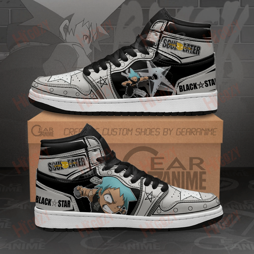 Black Star Sneakers Soul Eater Custom Anime Shoes Mn11