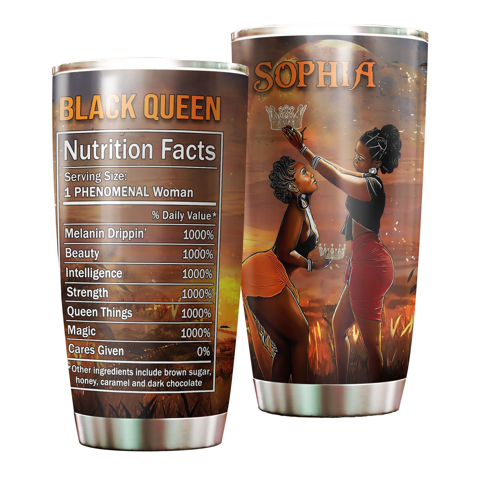 Personalized Black Women Stainless Steel Tumbler – Double-Walled Insulation Vacumm Flask – Gift For Black Queen, International Women’S Day, Hippie Girls 14