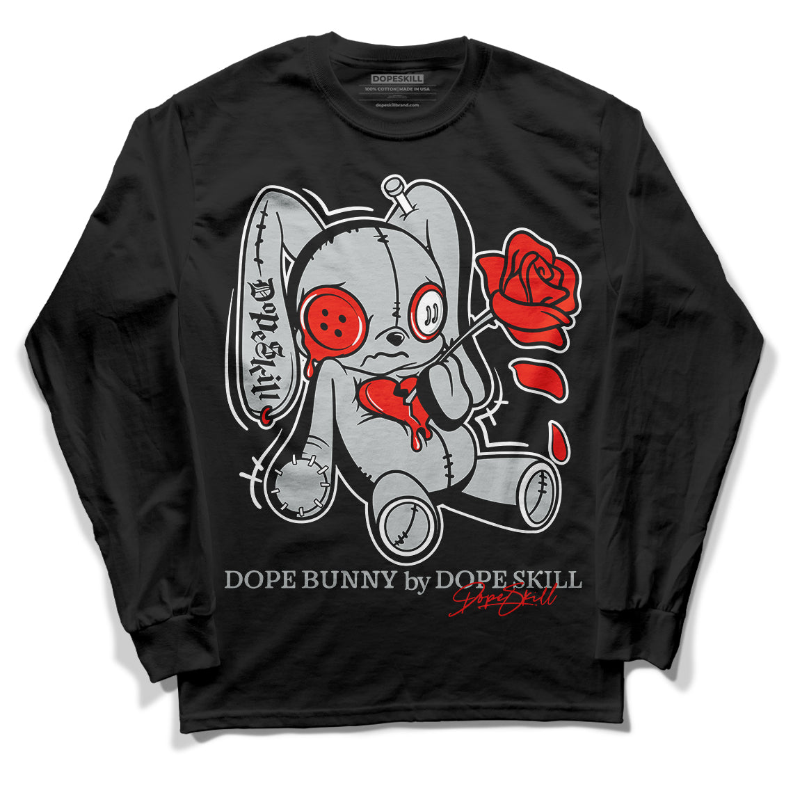 Black Canvas 4S Dopeskill Long Sleeve T-Shirt Dope Bunny Graphic