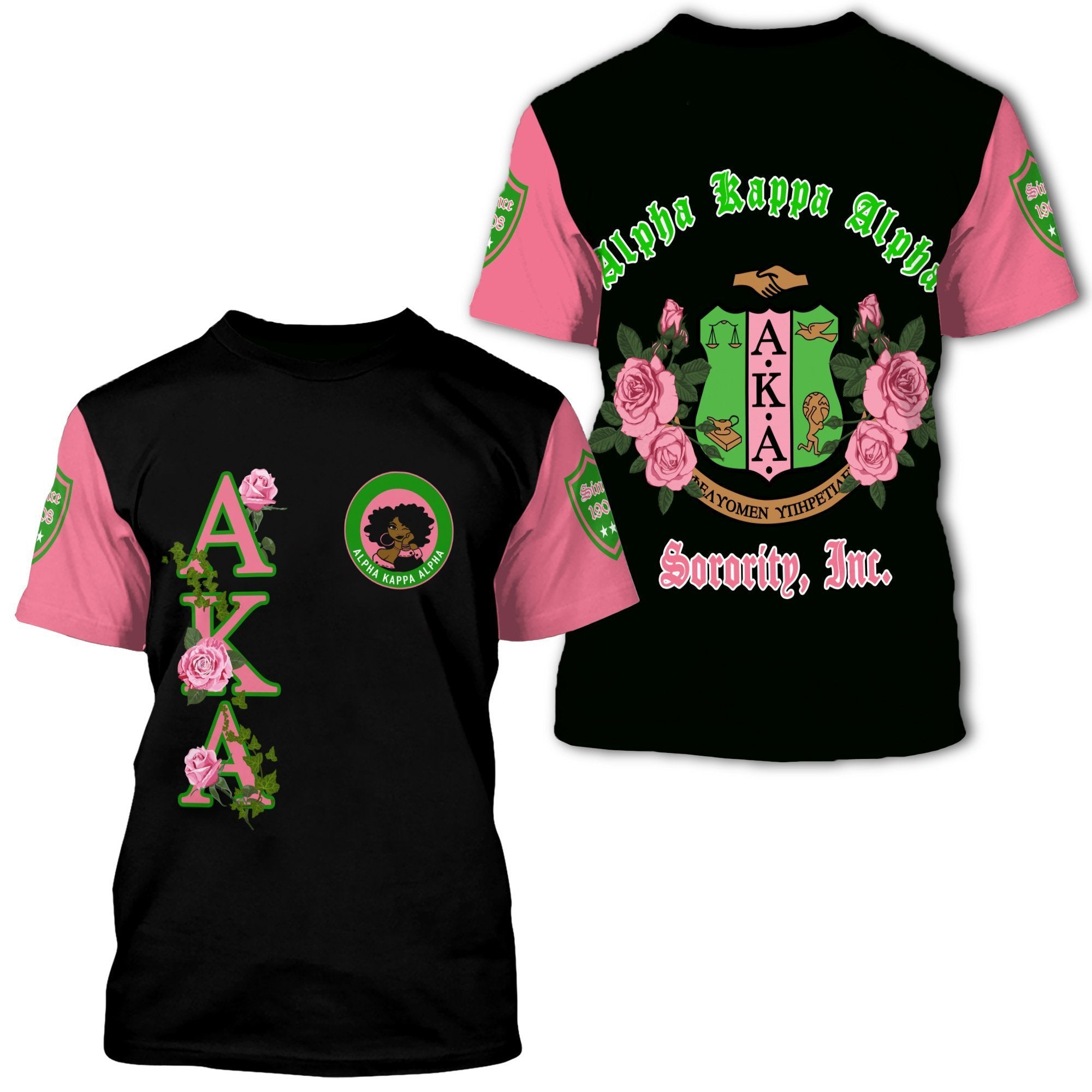 Greeklife T-Shirt – Alpha Kappa Alpha Pink Rose Greeklife T-Shirt