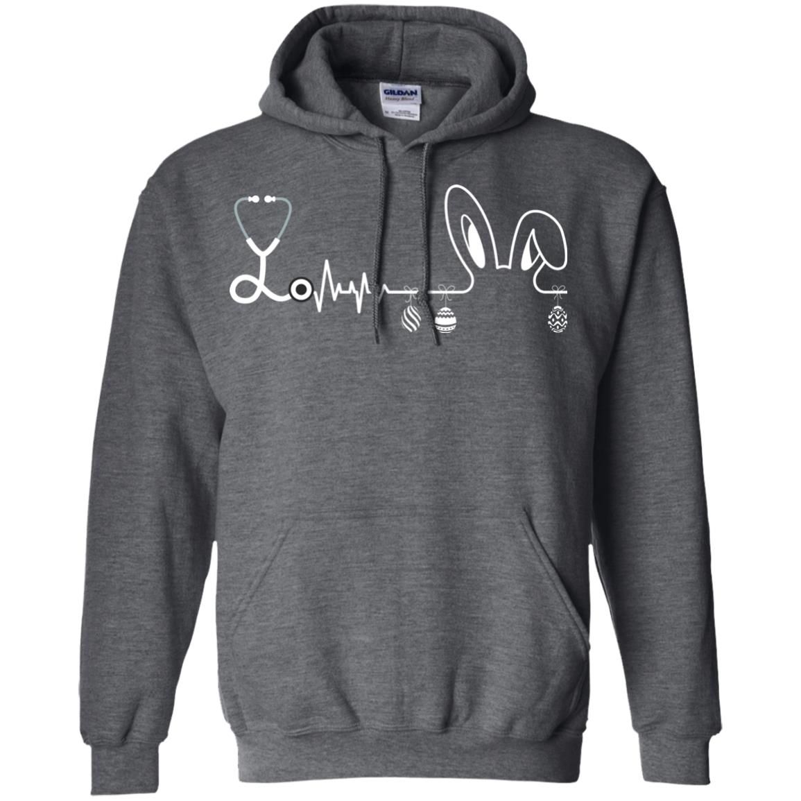 Shop Easter Bunny Nurse Heartbeat T-shirt For Nursing Lover