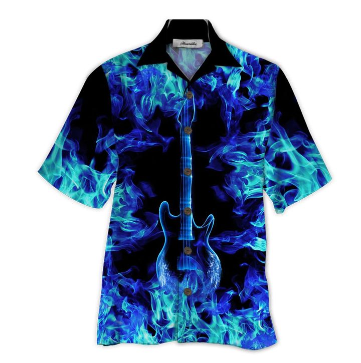 Guitar Blue All Over Printed Hawaiian Shirt Ha30409