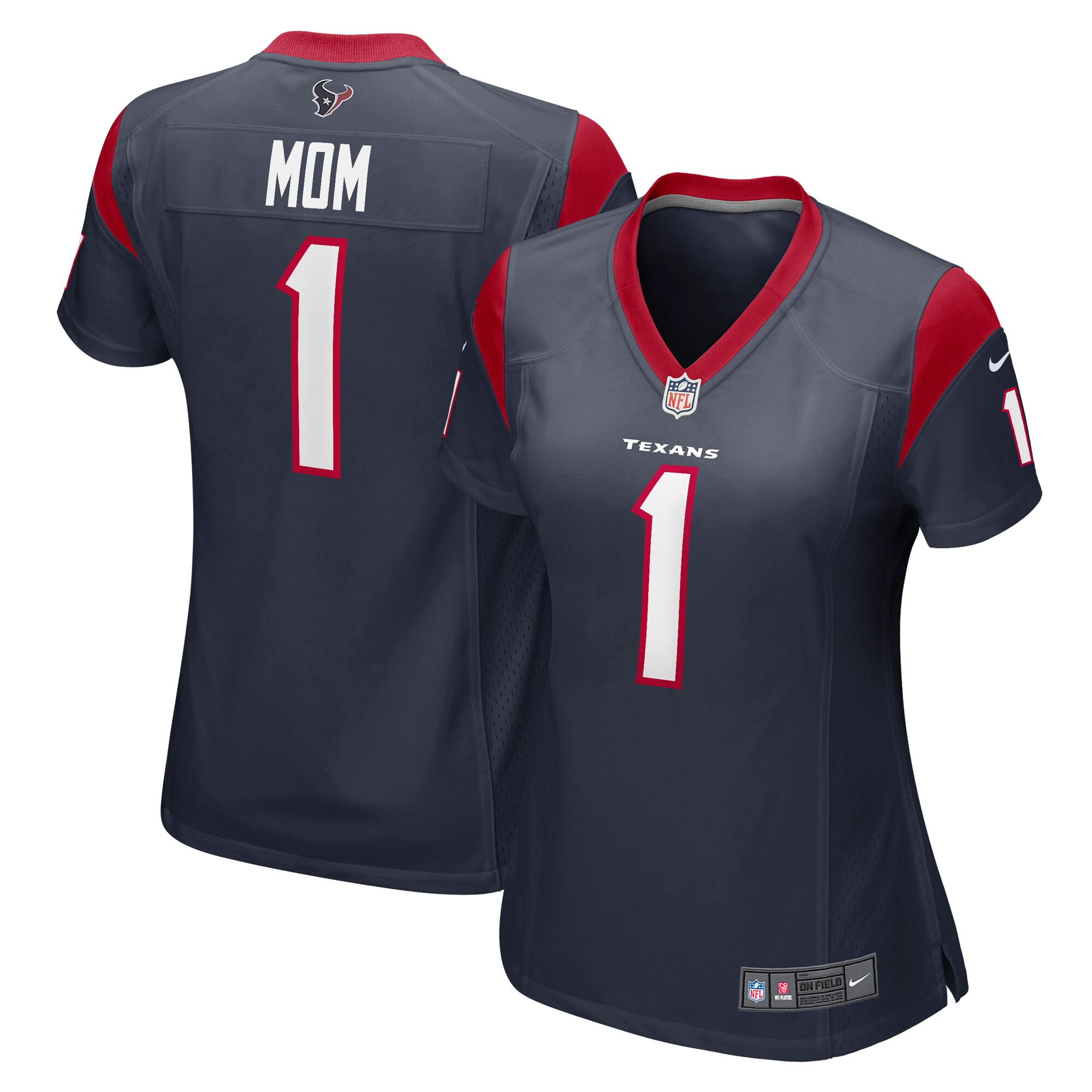 Women’s Houston Texans Number 1 Mom Navy Game Jersey