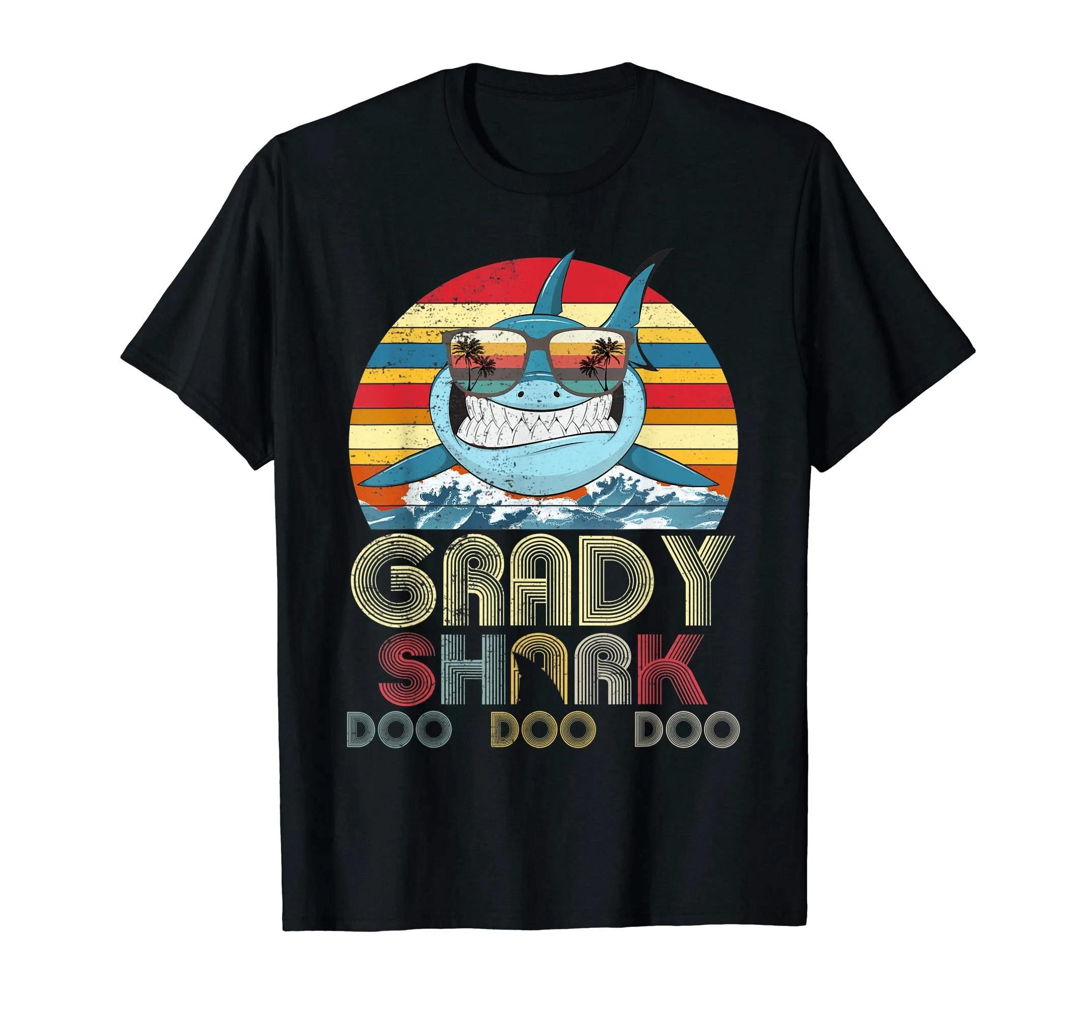 Retro Vintage Grady Shark Tshirt Funny Birthday Gifts Family