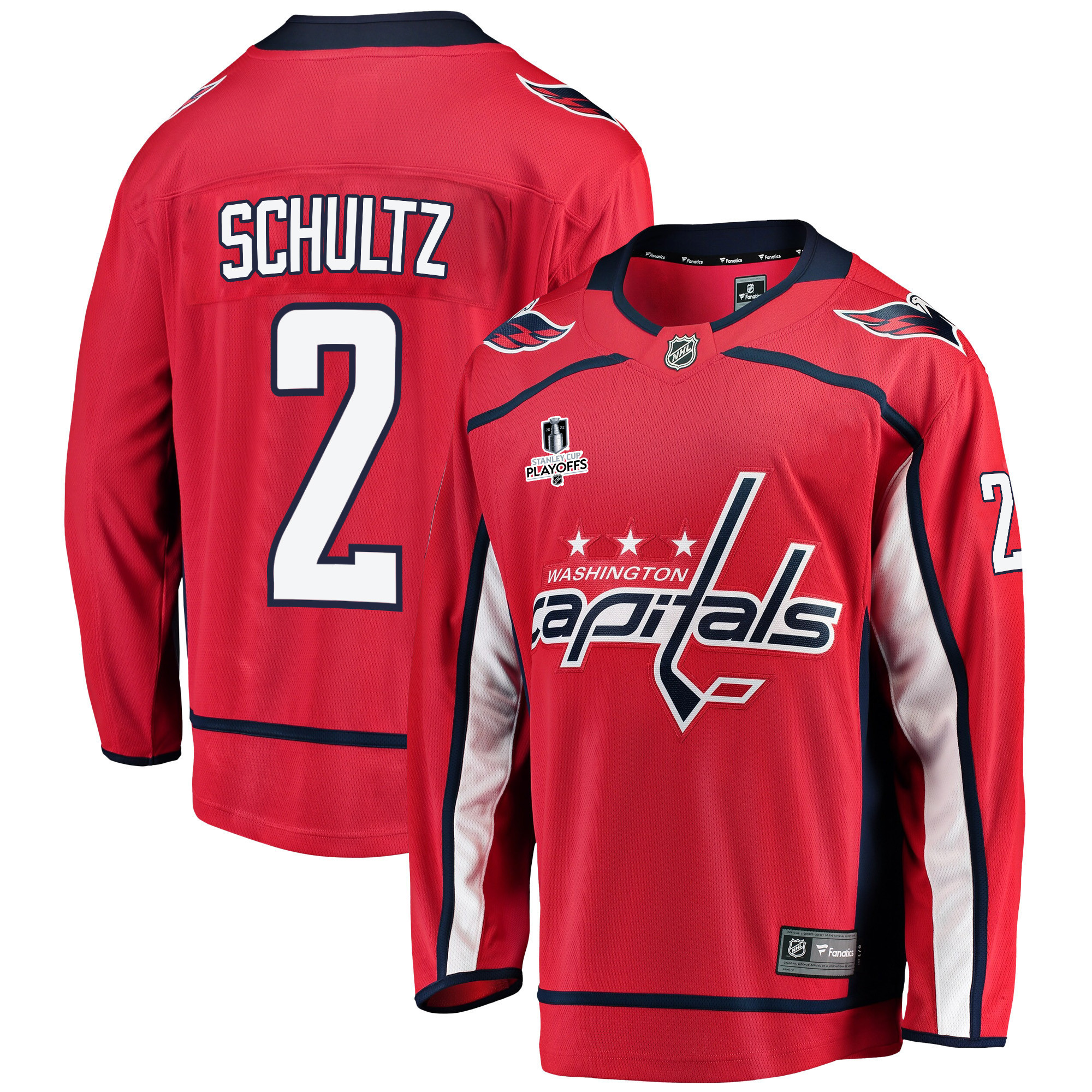 Washington Capitals Justin Schultz 2 Home 2022 Stanley Cup Playoffs Breakaway Men Jersey – Red