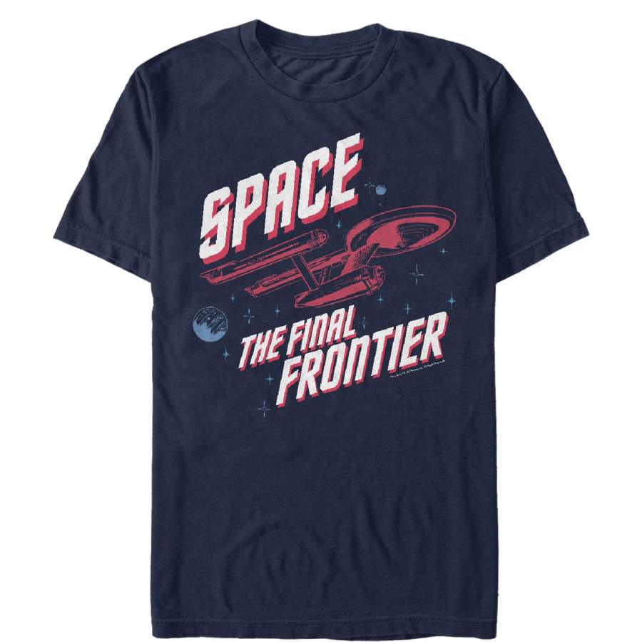 Star Trek Men’s Vintage Space Final Frontier  T Shirt