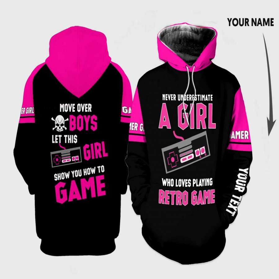 Personalized Never Underestimate A Girl Who Love Playing Retro Game Unisex Hoodie LN