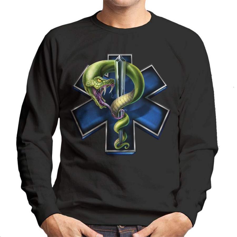 EMS Star Of Life With Snake Men’s Sweatshirt