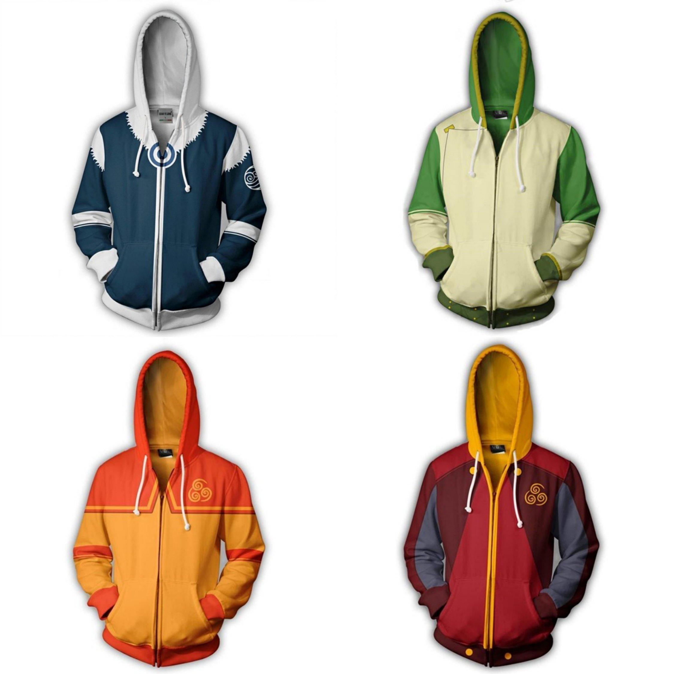 Avatar: The Last Airbender Hoodie Zip Up Polyester Hip Hop Costumes