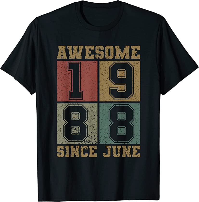 Awesome Since June 1988 33rd Birthday Shirt Vintage 1988 Men T-Shirt