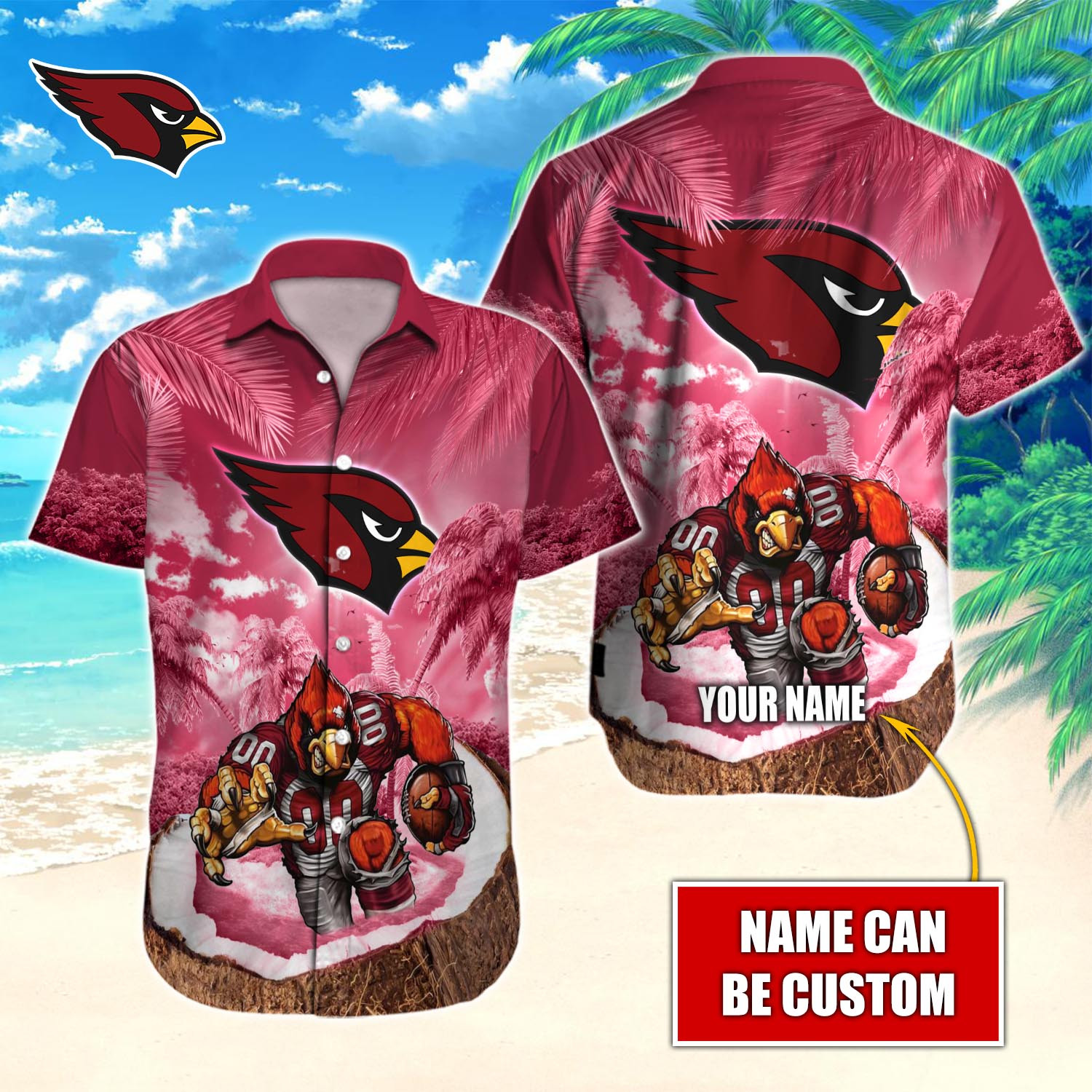 Arizona Cardinals Nfl-Hawaiian Shirt Custom T-40721