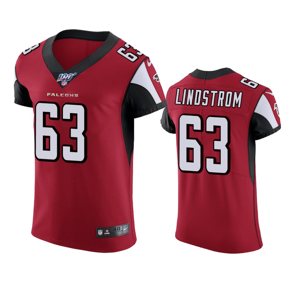 Atlanta Falcons Chris Lindstrom Red 100th Season Vapor Elite Jersey