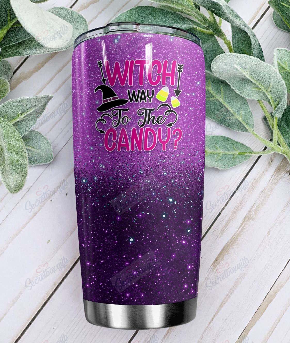 Personalized Witch Way To The Candy Nc1411427Cl Stainless Steel Tumbler Customize Name, Text, Number