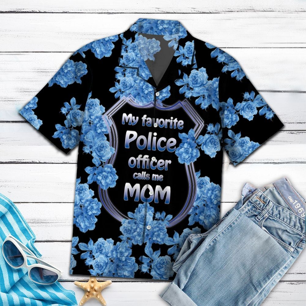 Police Mom Hawaii Unisex Print Aloha Short Sleeve Casual Shirt Ha20152