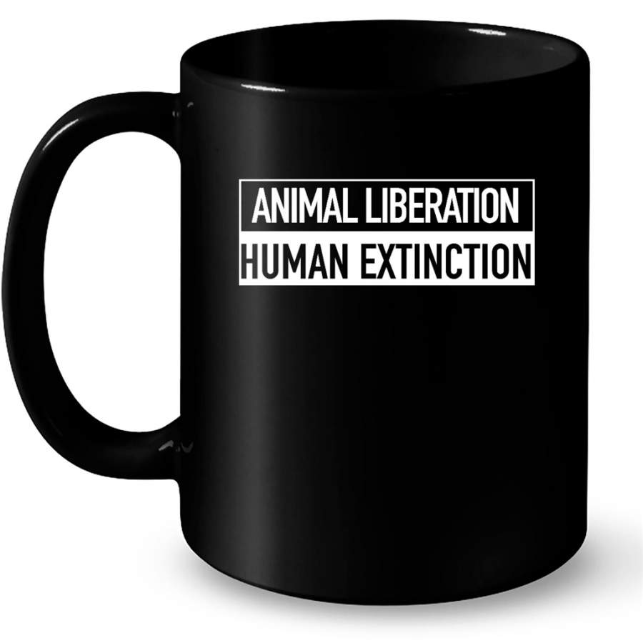 Animal Liberation Human Extinction – Full-Wrap Coffee Black Mug