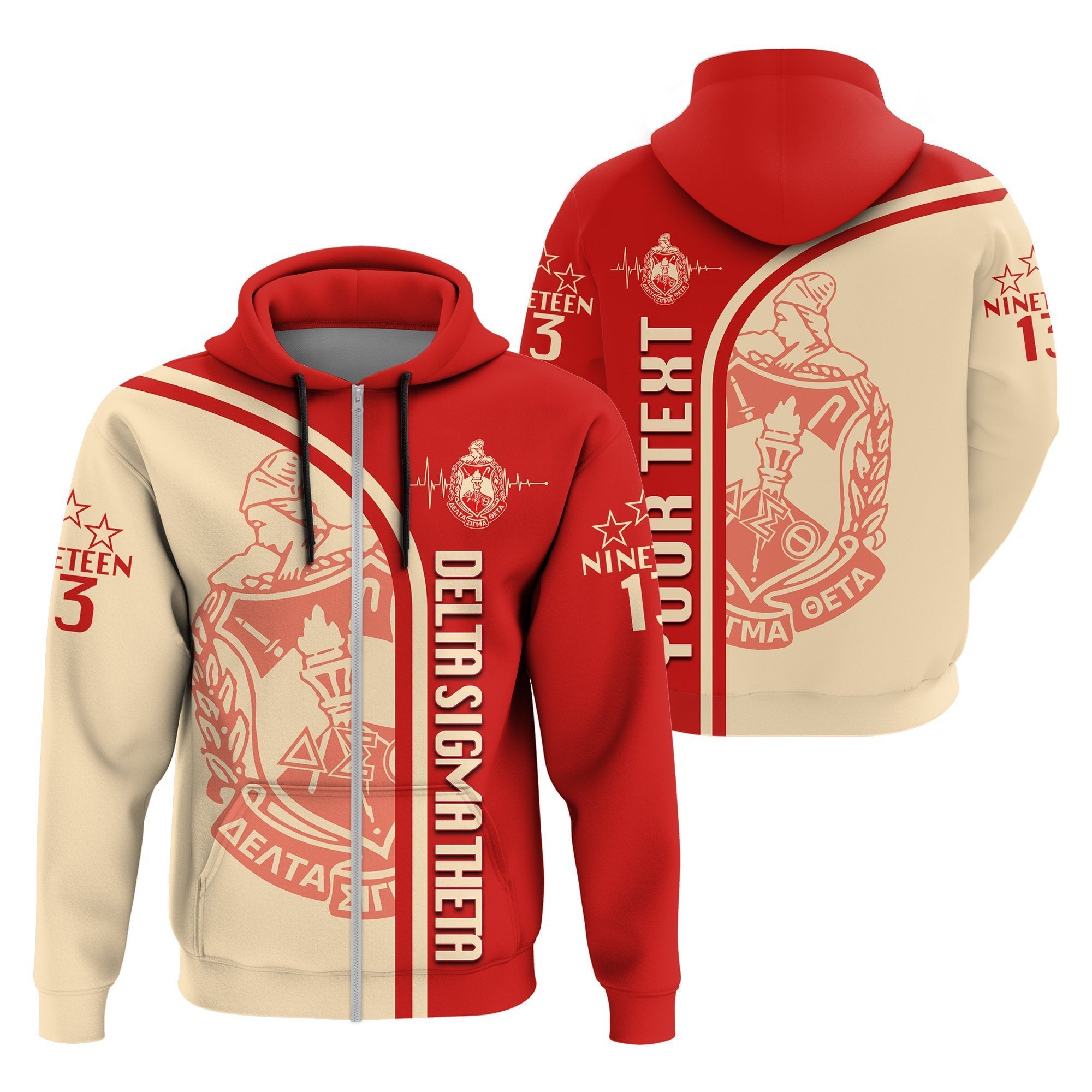 Greek Life Hoodie – Personalised  Delta Sigma Theta In My Heart Zipper Hoodie