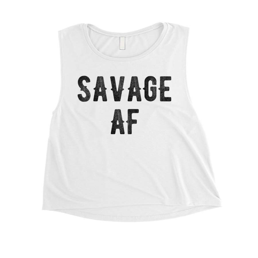 365 Printing Savage AF Womens Funny Saying Workout Tank Top Cute Crop Tank Top