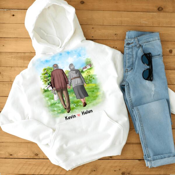 Personalized White Couple Hoodies – Marriage Anniversary Gifts For Couple – Love Couple Shirts