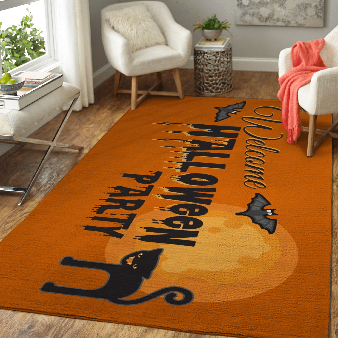 Halloween pumpkin rug HLO 06