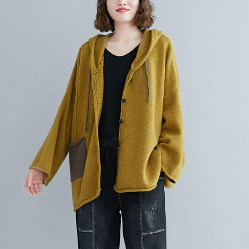 Women Knitted Cardigan Coats New Arrival 2020 Autumn Winter Korean Vintage Style Loose Female Casual Sweater S2371 alx