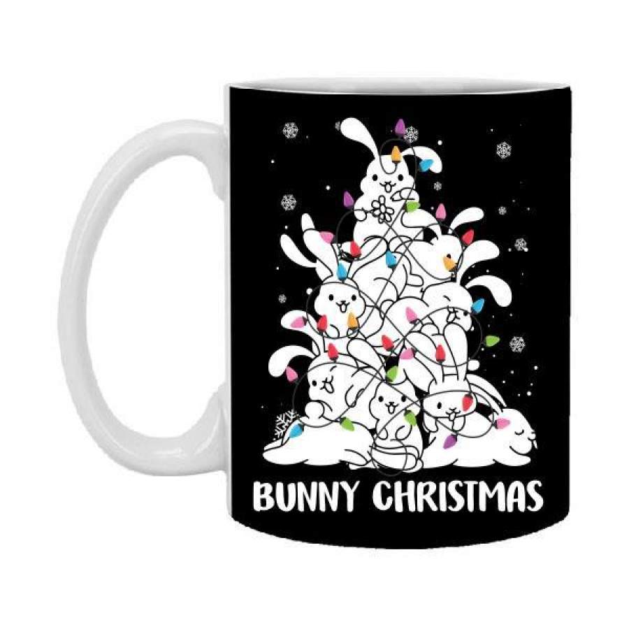 Christmas Tree Bunny Rabbit 11 oz Mug