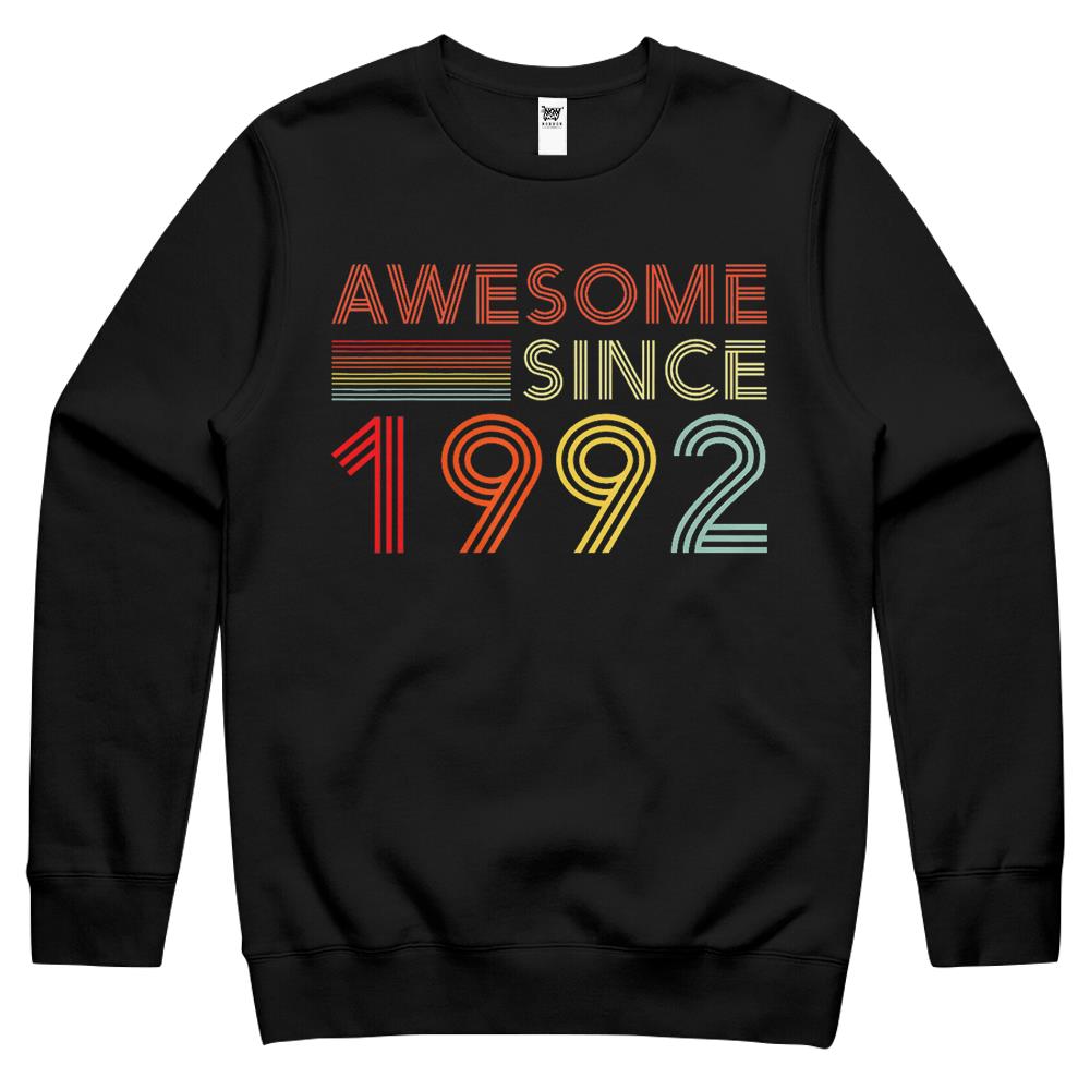 30 Birthday Decorations Men Women 1992 Bday 30Th Birthday Crewneck Sweatshirt