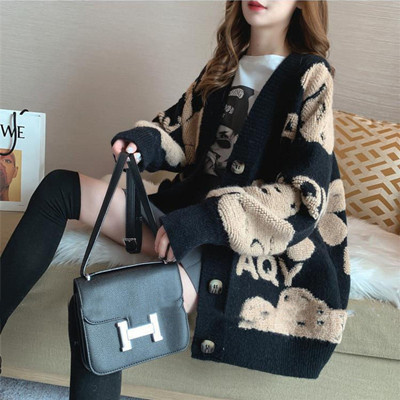 Women Cardigan Warm Knitted Sweater Jacket Fashion Cardigans Coat Lady Slim Fit V Neck Female Top Casual Outerwear Fall Winter alx