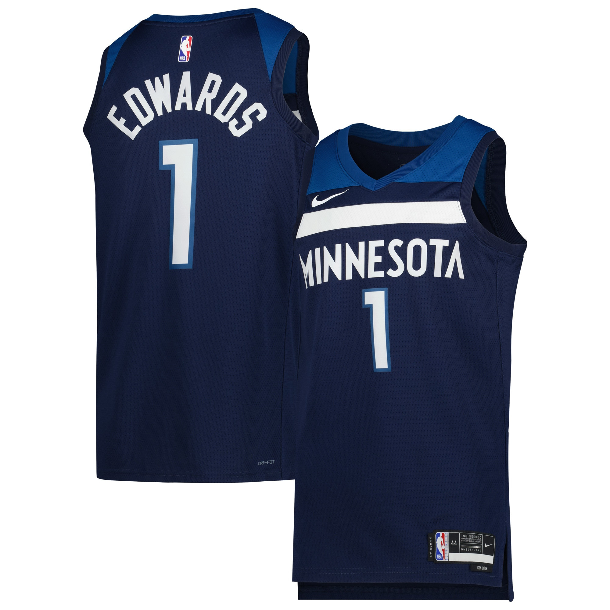 Anthony Edwards Minnesota Timberwolves 2022/23 Swingman Jersey Navy – Icon Edition NBA