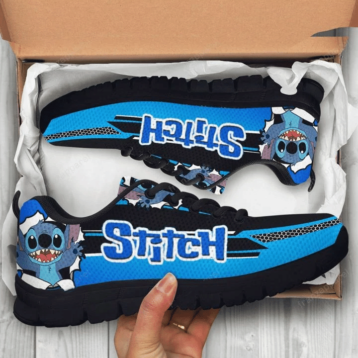 Stitch Lilo & Stitch Disney 30 Print Sneakers, Women’s Sneakers, Handmade Crafted sneaker black Shoes birthday gift Fashion Fly Sneakers TL97