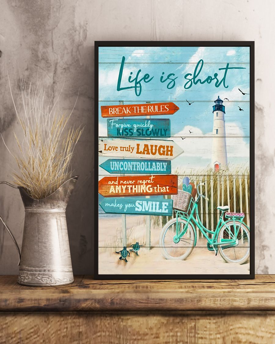 Cycling Life Is Short Vertical Canvas And Poster | Wall Decor Visual Art