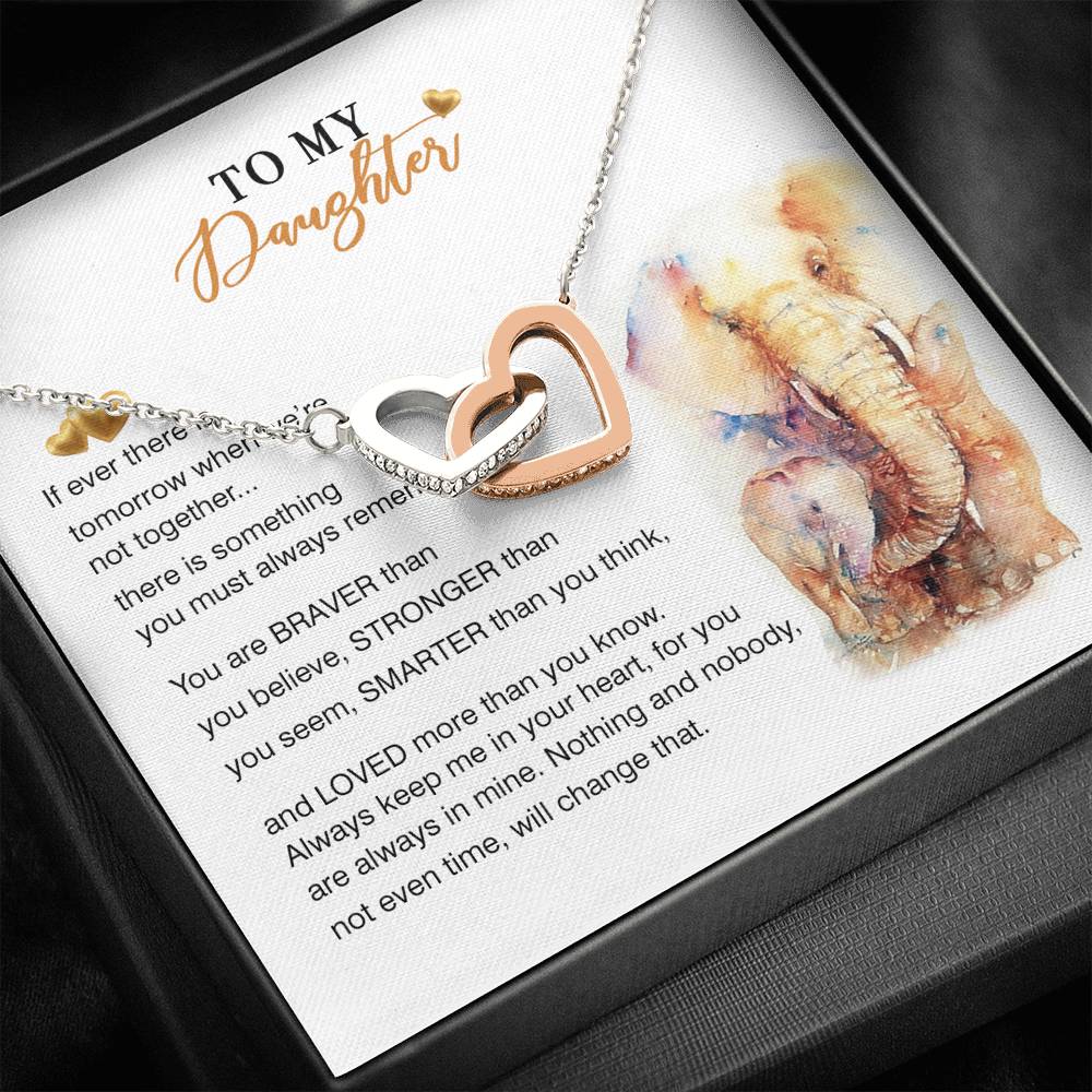 To My Daughter Necklace From Elephant Mom Dad