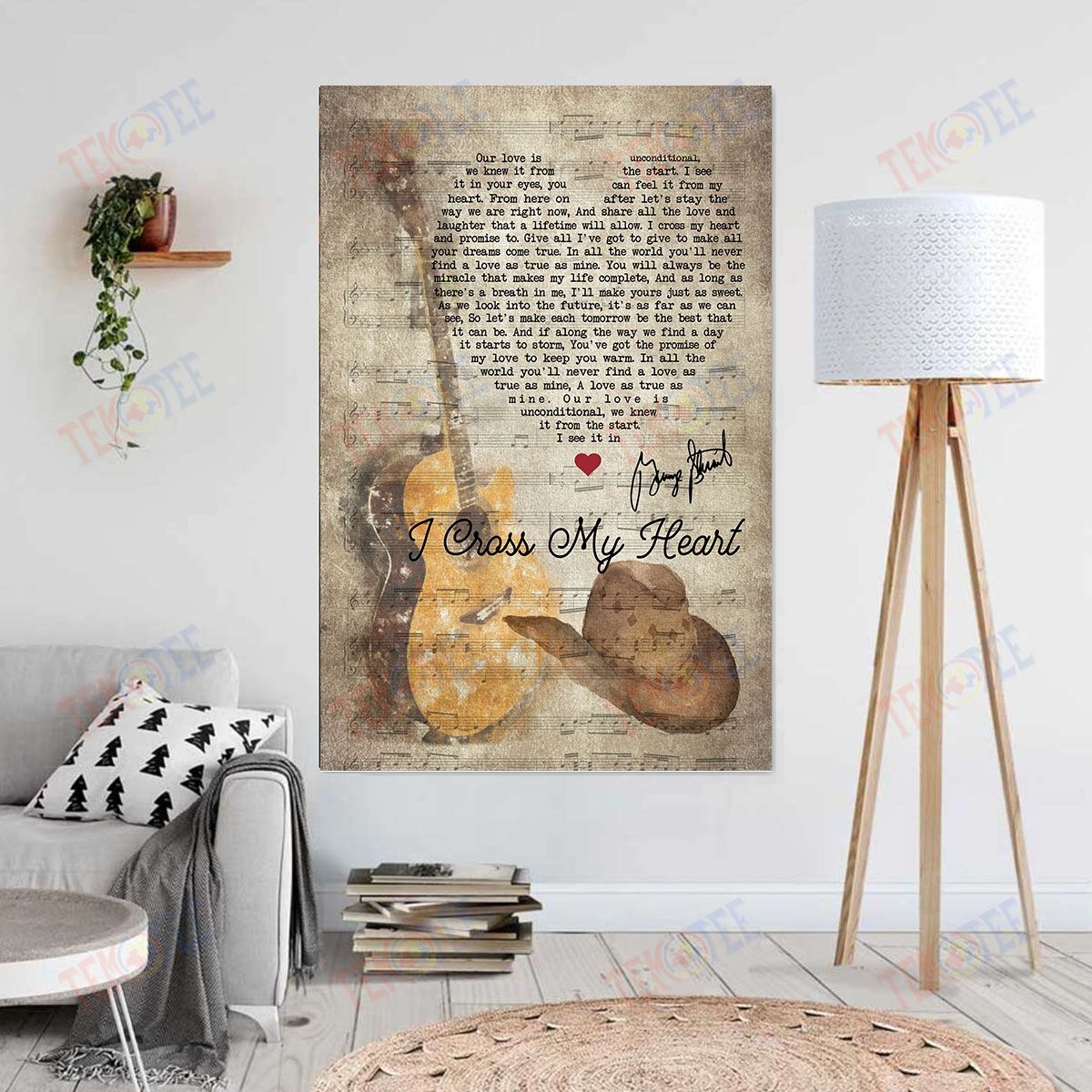 Canvas Art Prints I Crass My Heart Wall Art Home Decoration