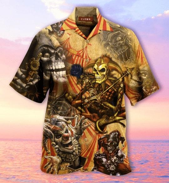 Blood A King In Heart Clown Skull Halloween Hawaii Shirt For Men Women Ha101015