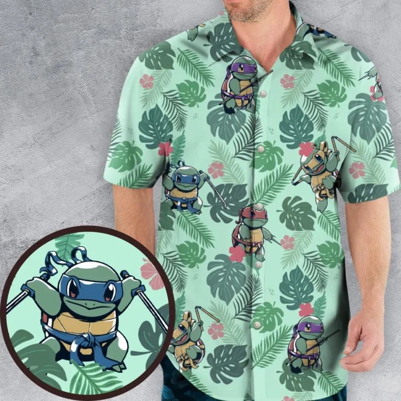 Teenage Mutant Ninja Squirtle Hawaiian Shirt
