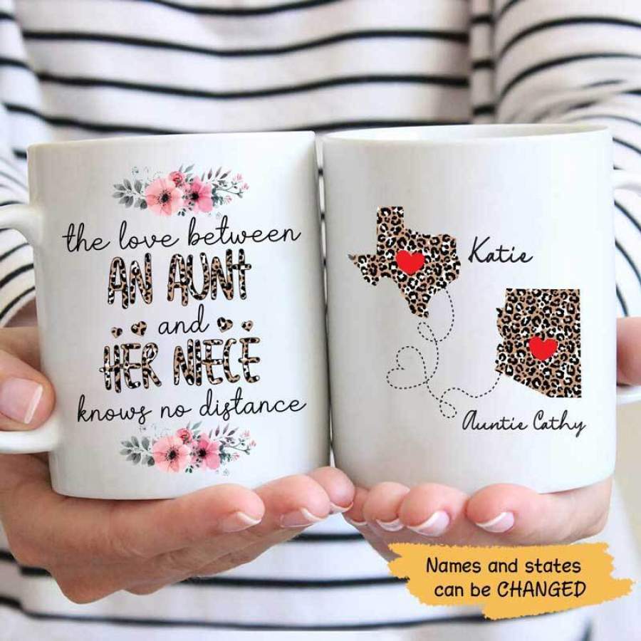 Aunt Niece Long Distance Personalized Mug