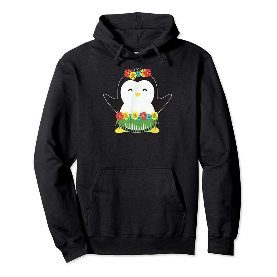 Cute Penguin In Hula Grass Skirt T Shirt Luau Party Hoodie Premium Tee