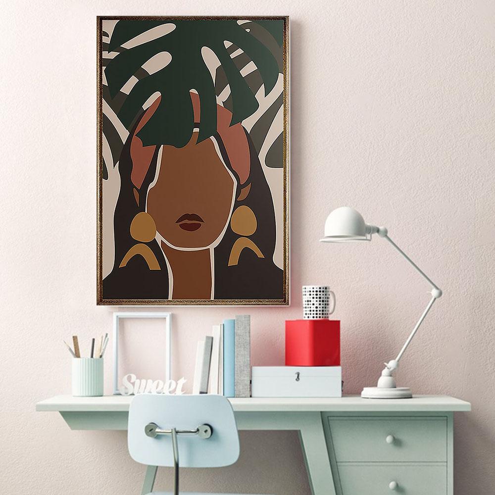 Nice African Custom Canvas Art Holiday Brown Skin Poster Print Black Woman Wall Black Men Beautiful Ready To Hang Canvas Wall Art Decor