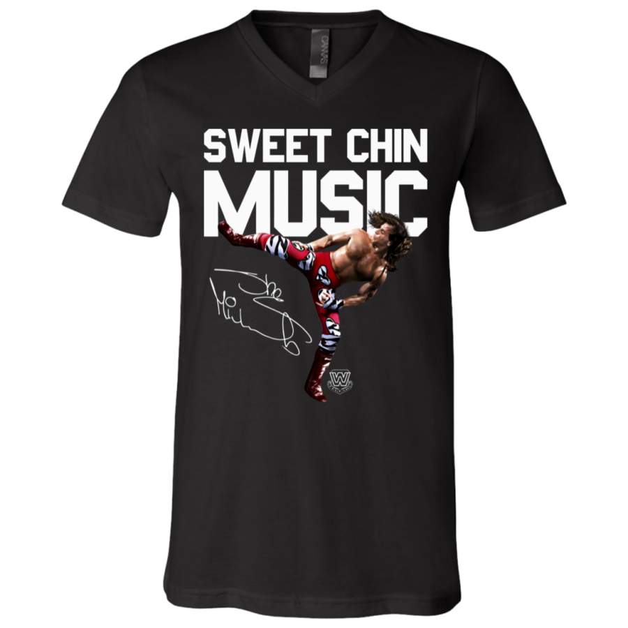 Shawn Michaels Sweet Chin Music Heartbreak Kid Mr Wrestlemania WWE V-Neck T-Shirt