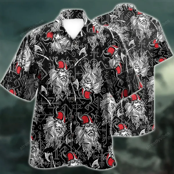 Red Hat Viking Hawaii Shirt For Men Women Adult Ha94440