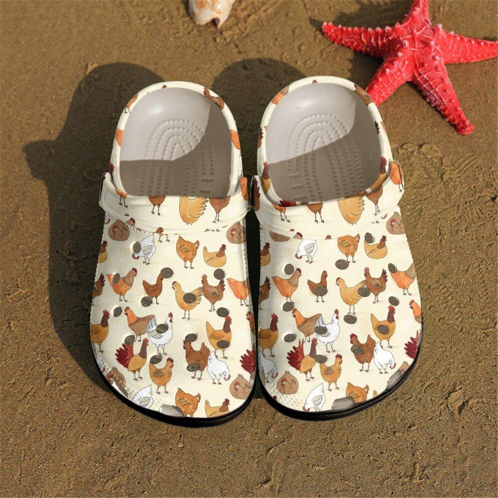 Chicken Personalized Clog, Custom Name, Text, Color, Number Fashion Style For Women, Men, Kid, Print 3D Happy Chicken