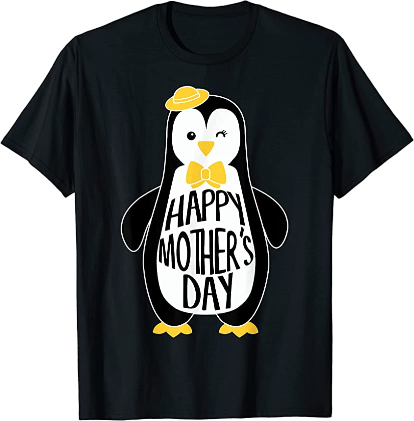 I Love My Mama Penguin Cute Happy Mothers Day Gift Shirt T-Shirt