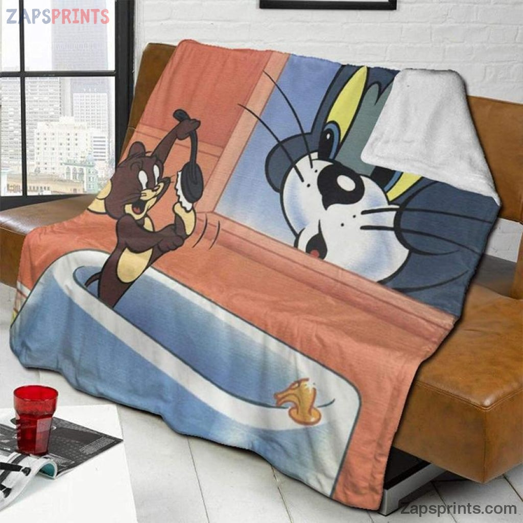 Tom And Jerry Movie Tom See Jerry Shower Blanket