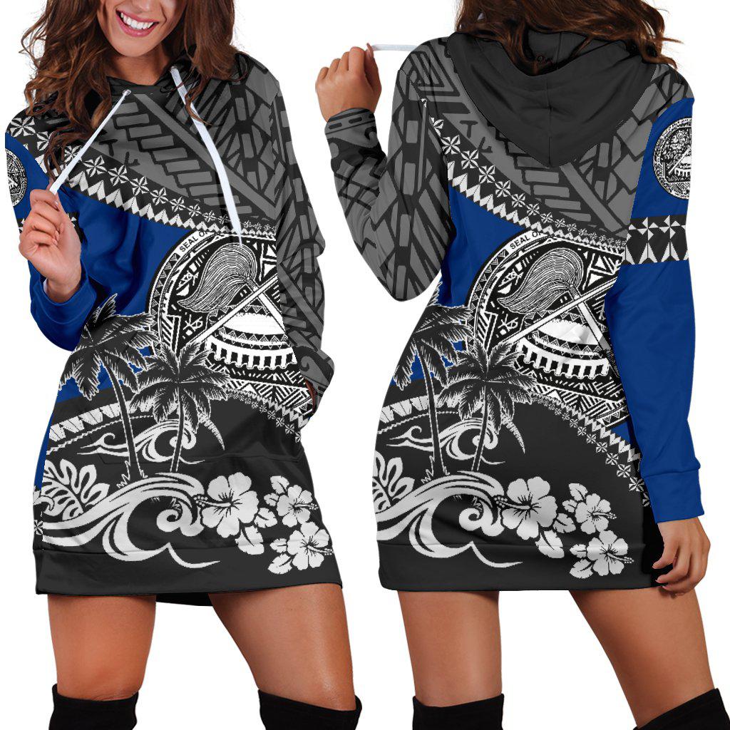 America Samoa Fall In the Wave Hoodie Dress