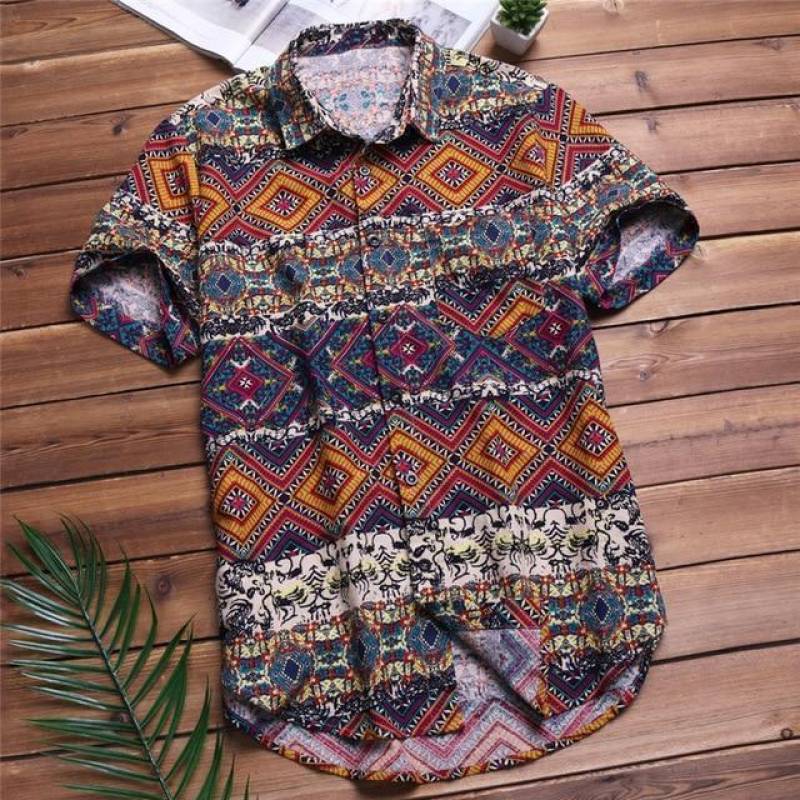 2019 HOT TROPICAL SUMMER MEN SHIRT 100% COTTON
