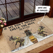 Waybackapparel Check The Bee Hive Custom Name 3D Doormat