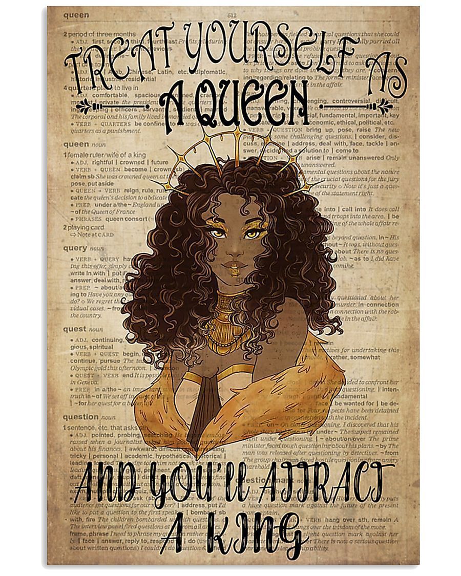 Black Queen Treat Yourself As A Queen Matte Canvas Vertical Poster