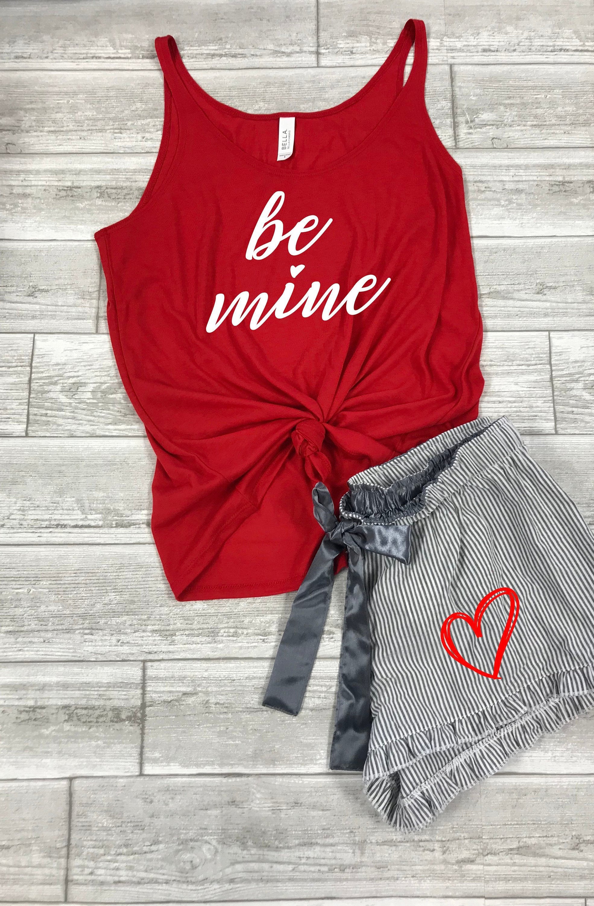 Be Mine Tank, Valentines Outfit For Husband ,Valentines Day Outfit For Boyfriend, Cute Valentines Pajamas, Valentines Day Pajamas Set