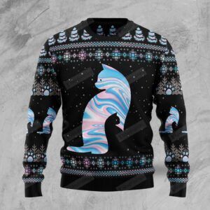 Cat Hologram Ugly Christmas Sweater, All Over Print Sweatshirt